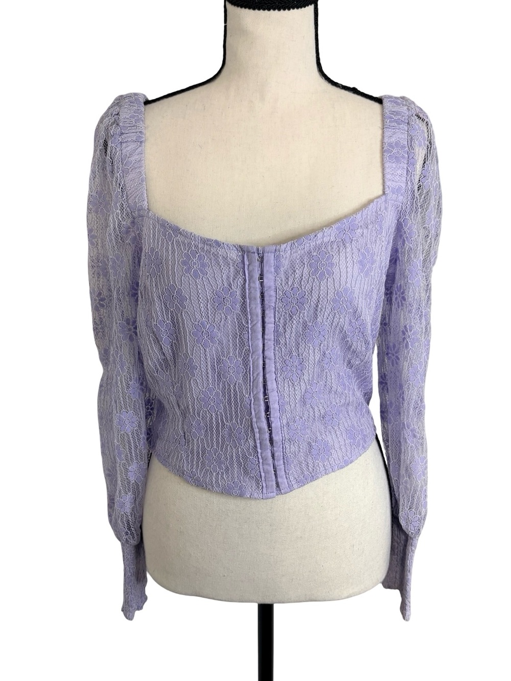 BB Dakota Steve‎ Madden Sheet To Streets Lavender Lace Corset Top BNWT